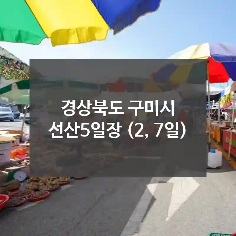 경상북도 구미시
선산5일장 (2, 7일)