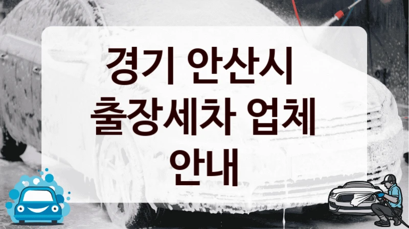 경기 안산시 
출장세차 업체 안내