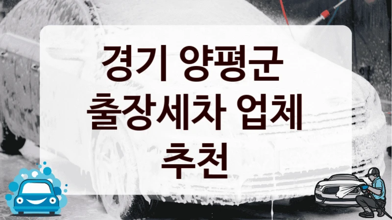 경기 양평군 
출장세차 업체 추천