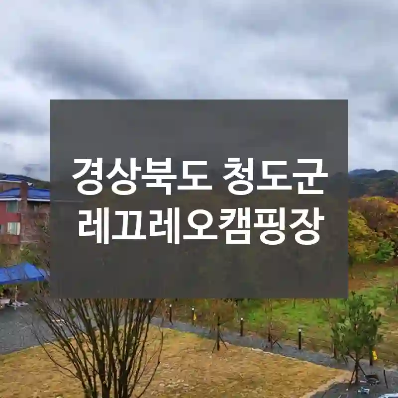 경상북도 청도군
레끄레오캠핑장