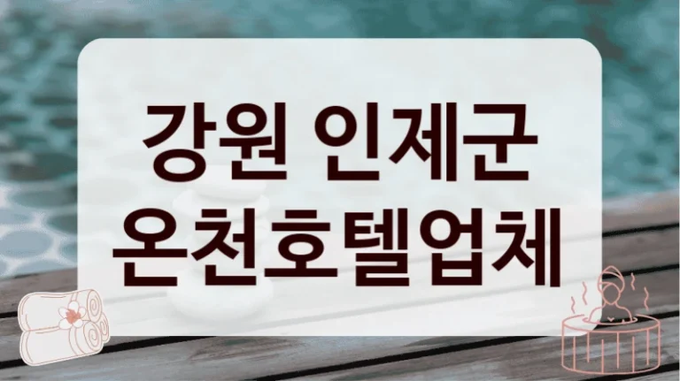 강원 인제군 온천호텔업체